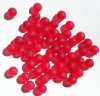 25 8mm Transparent Matte Red Round Glass Beads